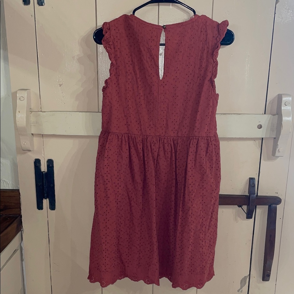 Knox Rose Rust ruffle sleeves babydoll dress, XS - Picture 4 of 4